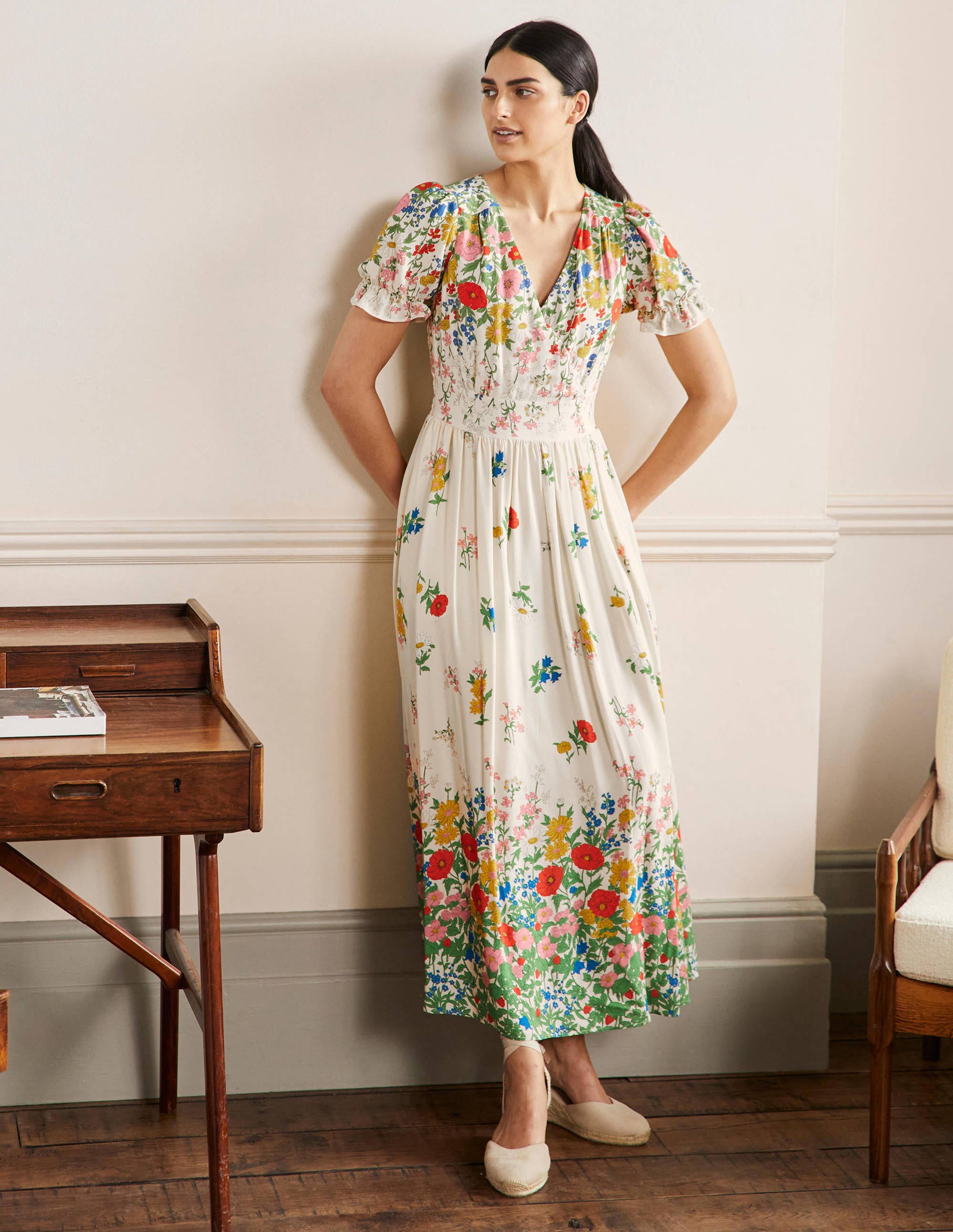 Robe longue Tessa IVO Femme Boden, Ivory