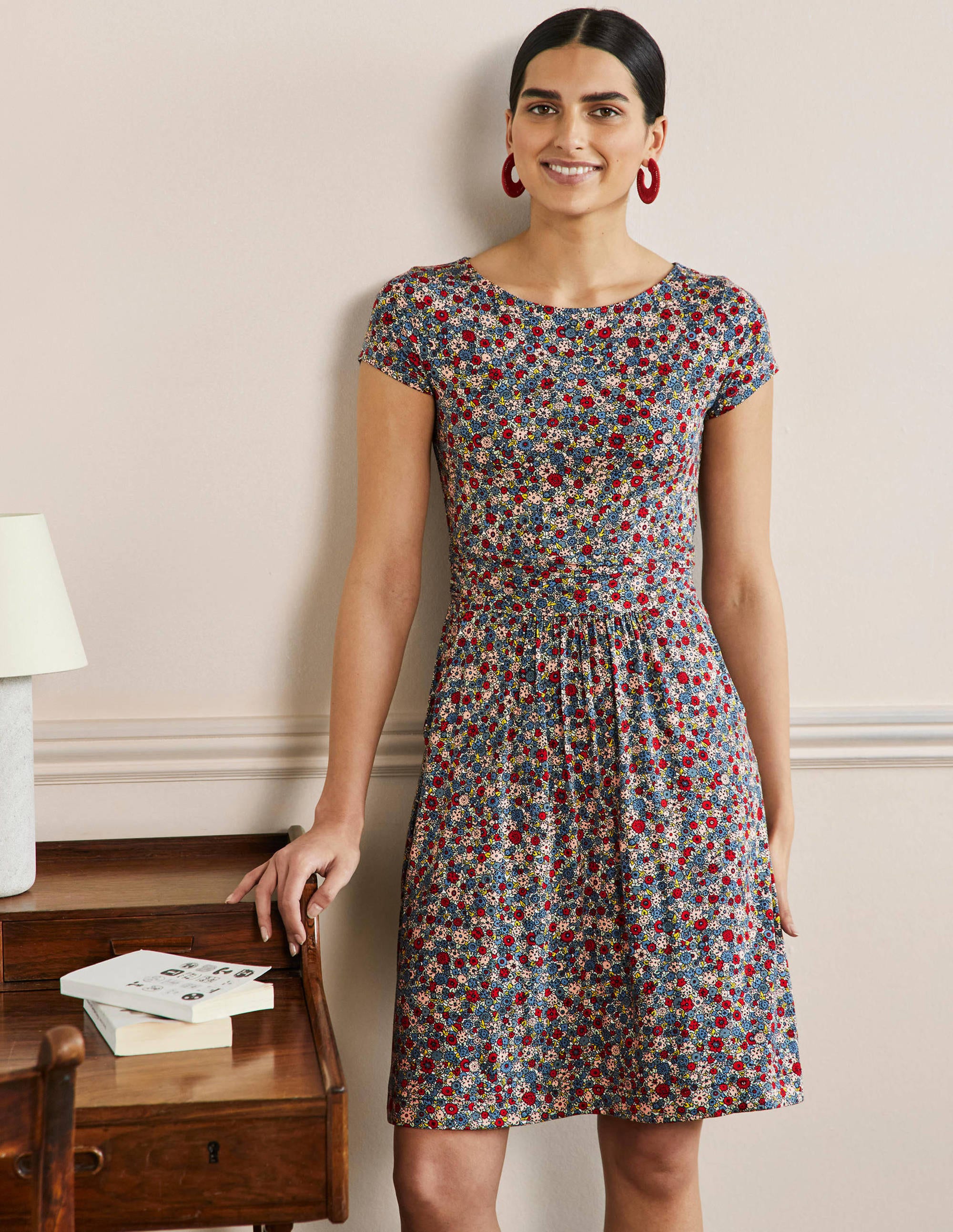 Robe Amelie en jersey PBL Femme Boden, Blue