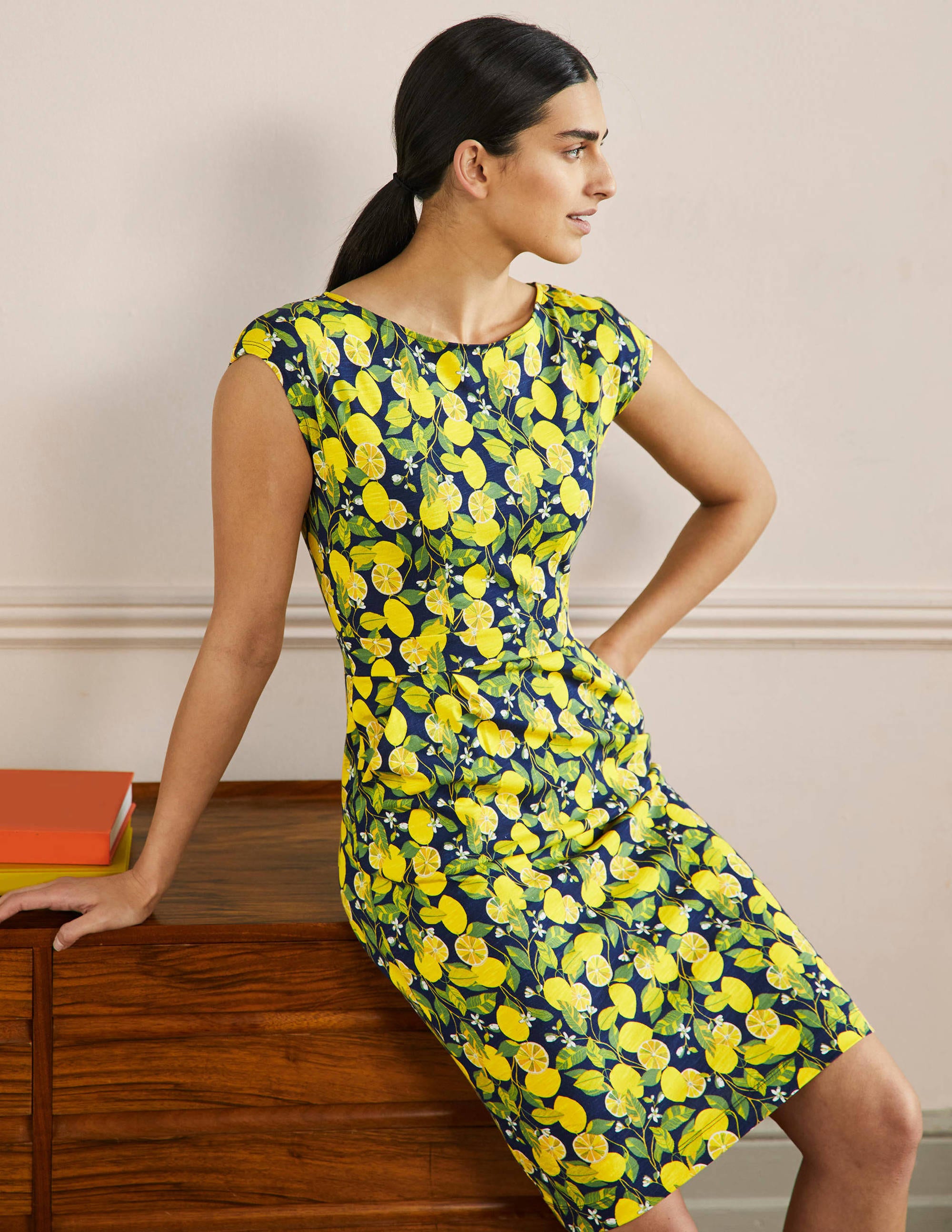Robe Florrie en jersey NNV Femme Boden, Navy