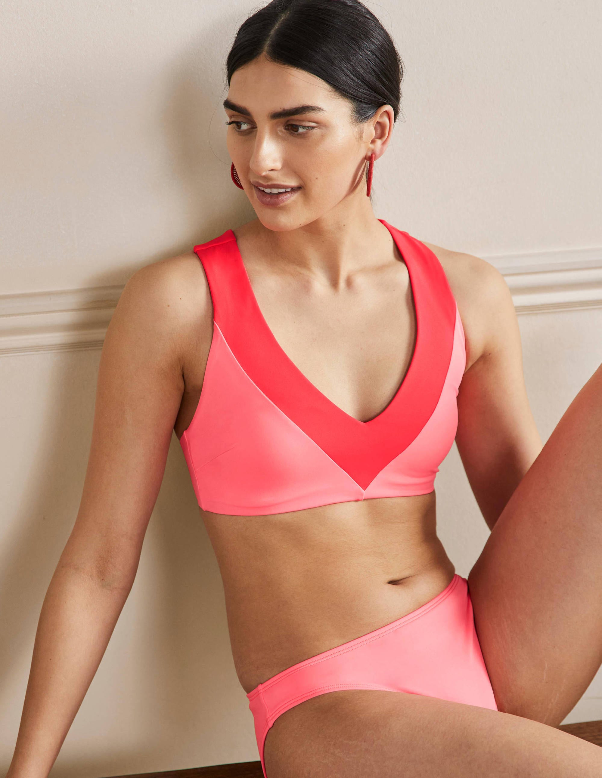 Haut de bikini croisé dans le dos PNK Femme Boden, Pink